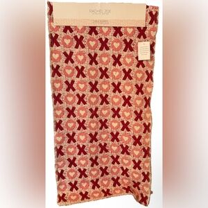 Rachel Zoe Red and Pink Heart Pattern Table Runner NWT